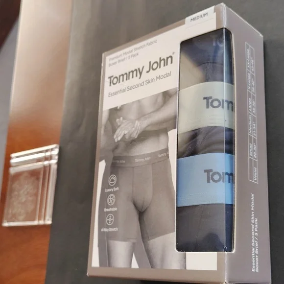 Tommy John Essential Modal Boxer Briefs - Navy Blue. - Picture 7 of 8